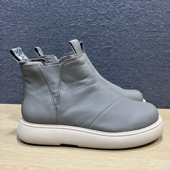 TOMS Boot Leather/Suede Hiking Boots Gray Womens Size 8.5 - Picture 2 of 9